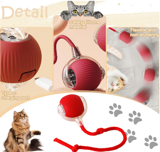 Chewie Smart Rolling Ball – USB Rechargeable Interactive Toy for Cats & Dogs