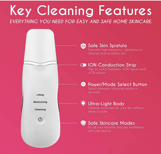 Ultrasonic Skin Scrubber – Deep Cleansing & Blackhead Remover