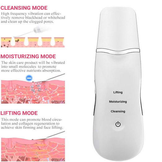 Ultrasonic Skin Scrubber – Deep Cleansing & Blackhead Remover