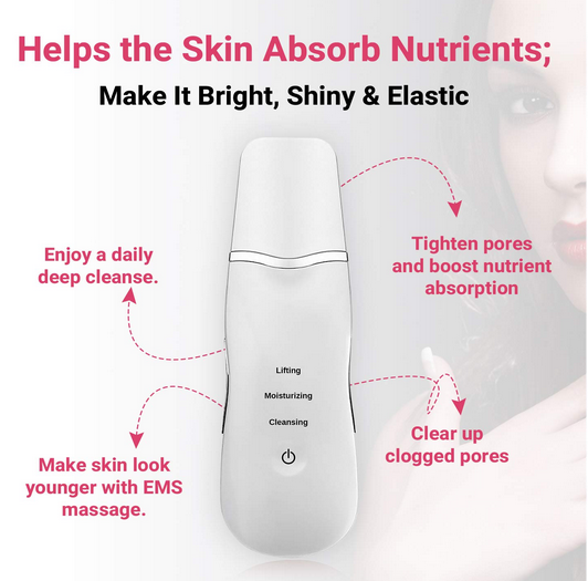 Ultrasonic Skin Scrubber – Deep Cleansing & Blackhead Remover