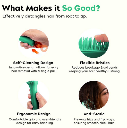 EasyPull Comb – Anti-Static Massage Hair Brush