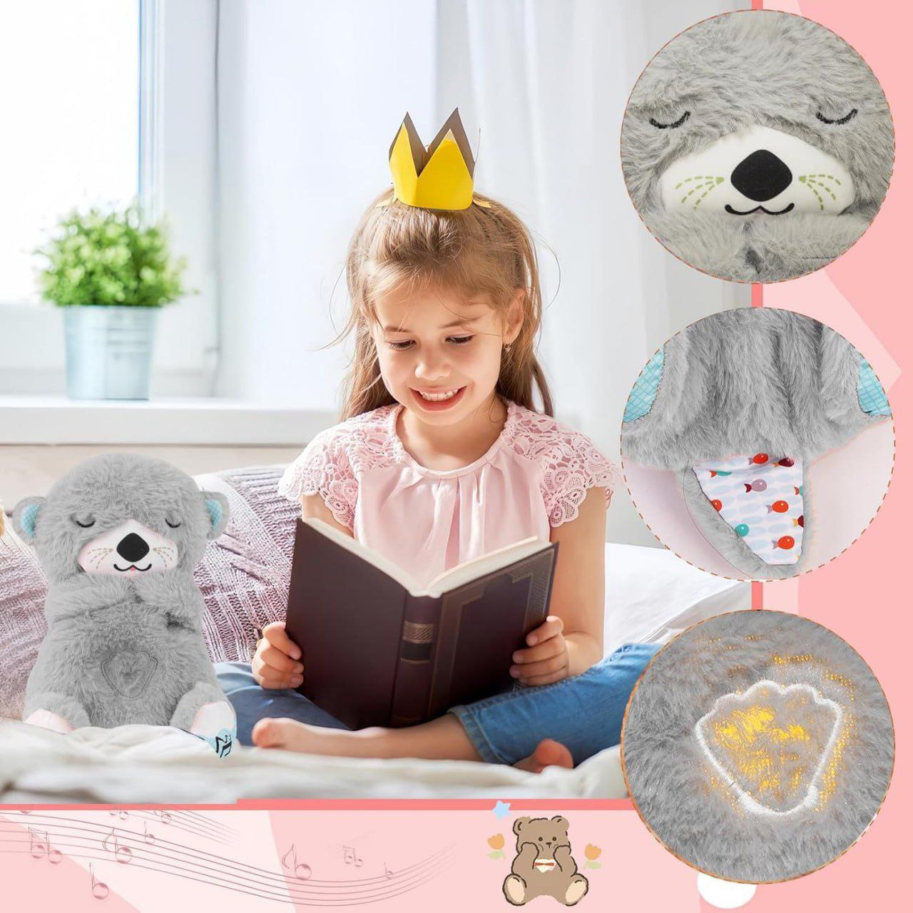Breathing Teddy – Soothing Plush Toy with Music & Lights for Newborns